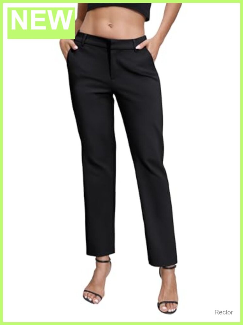 Women's Elastic Waist Dress Pants Business Casual Stretch Slacks Pockets